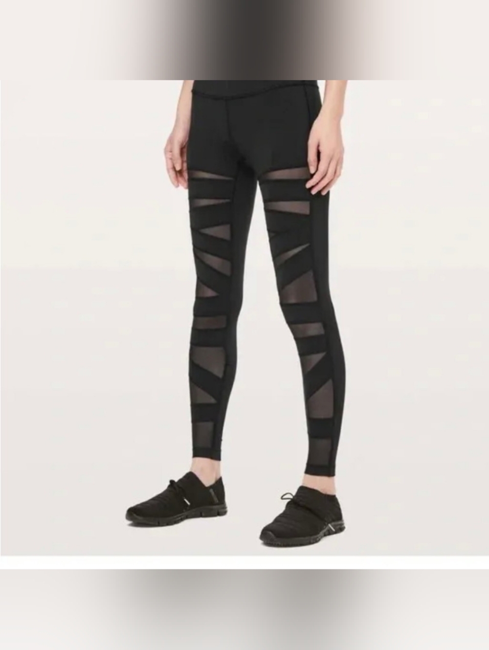 Lululemon High Rise Wunder Under Tech Mesh Black 4